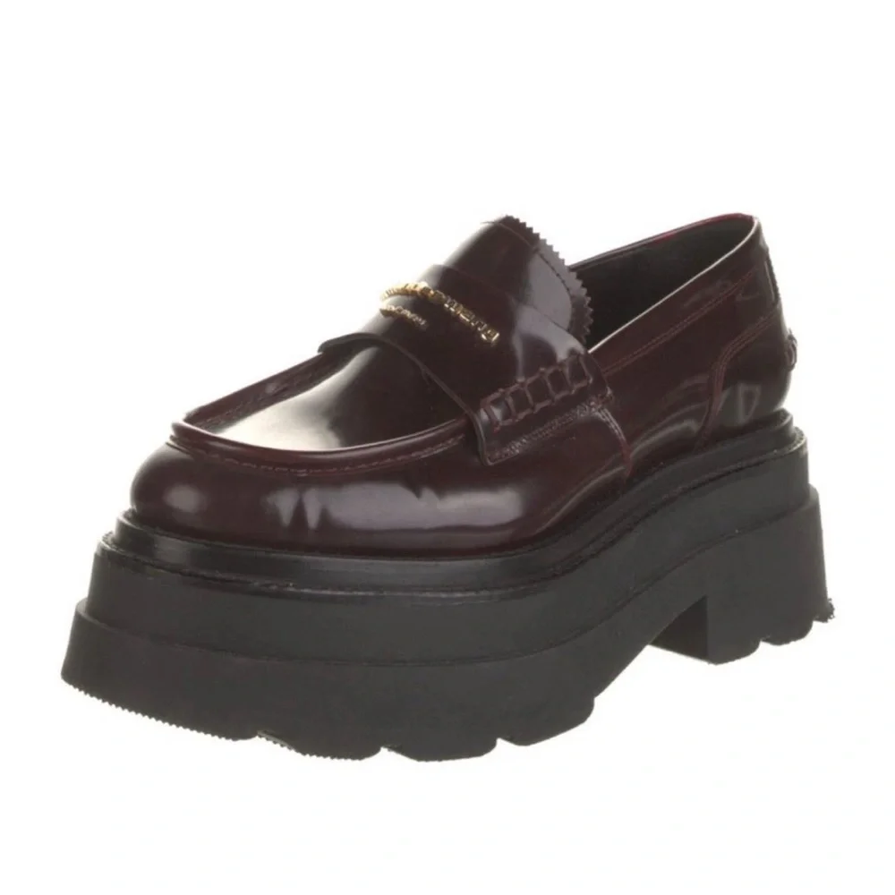 Alexander Wang Burgundy carter platform loafer in leather - Picture 2 of 3